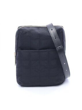 Chanel Shoulder Bag New Travel Line Black Leather